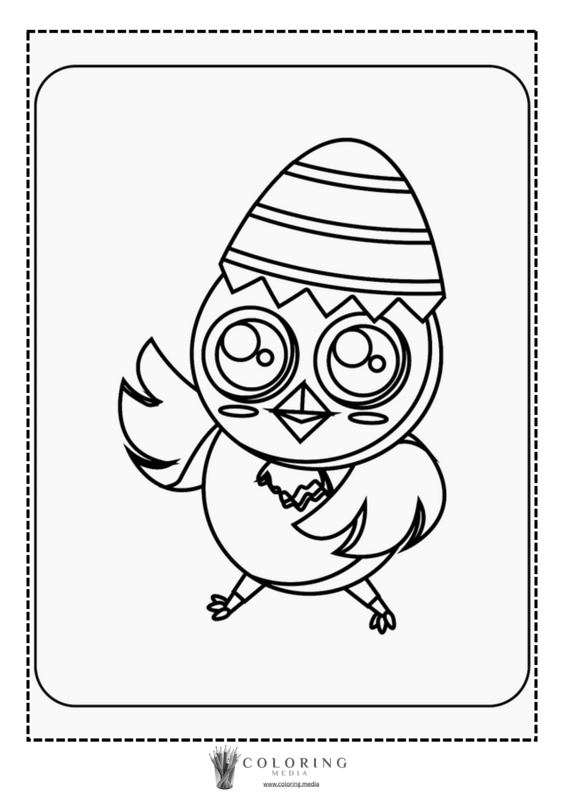 A cute cartoon bird wearing a striped hat and waving cheerfully.