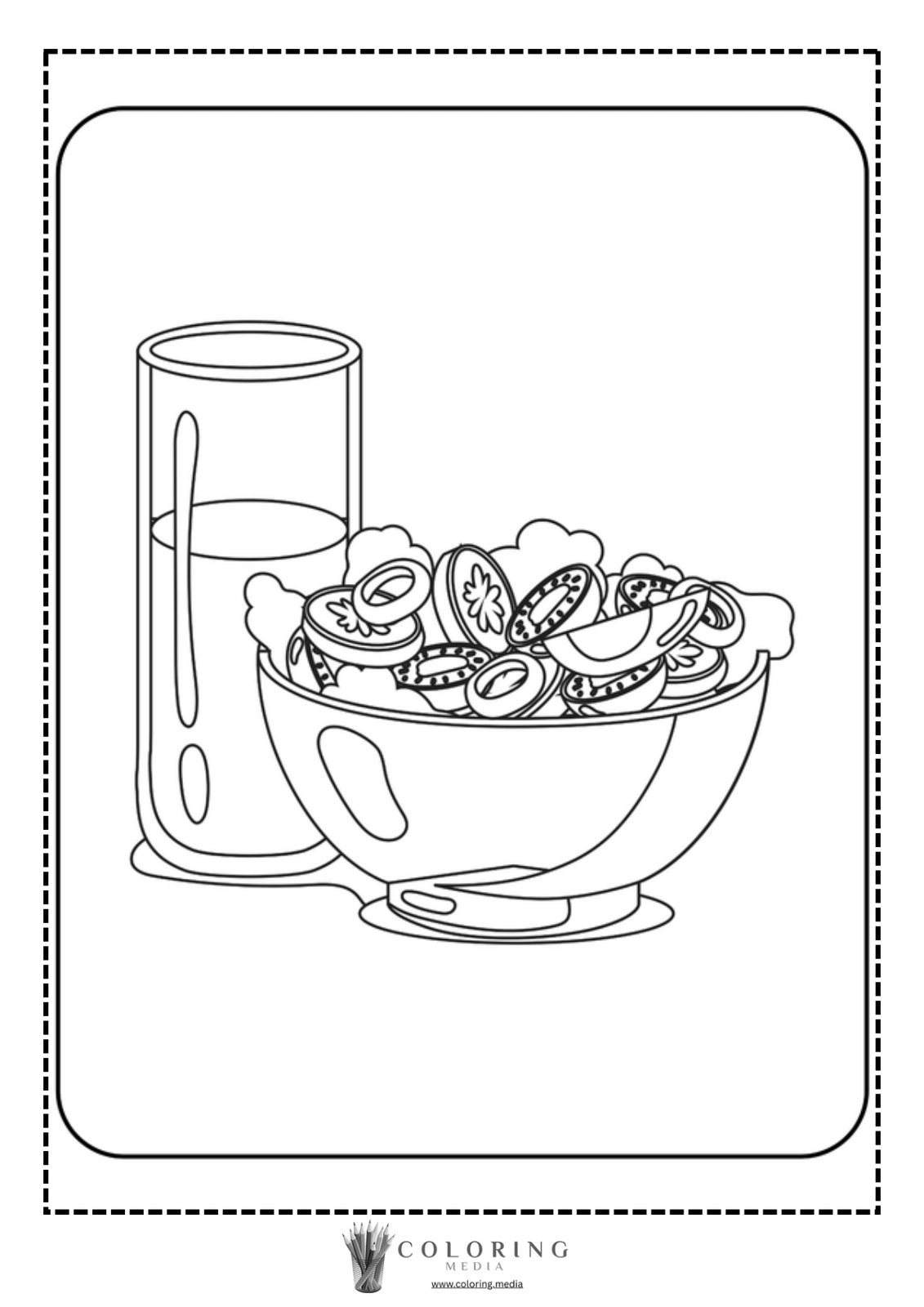 A bowl of salad with sliced vegetables next to a glass of water.