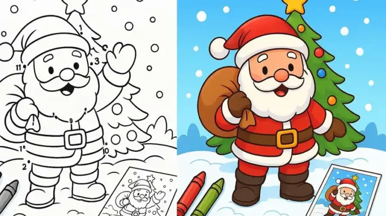 Dot To Dot Christmas Coloring Pages featured image