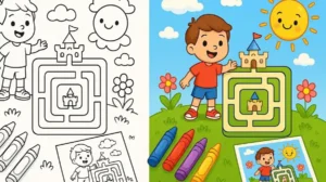 Maze Square Activity Pages Part 1 Coloring Pages featured image