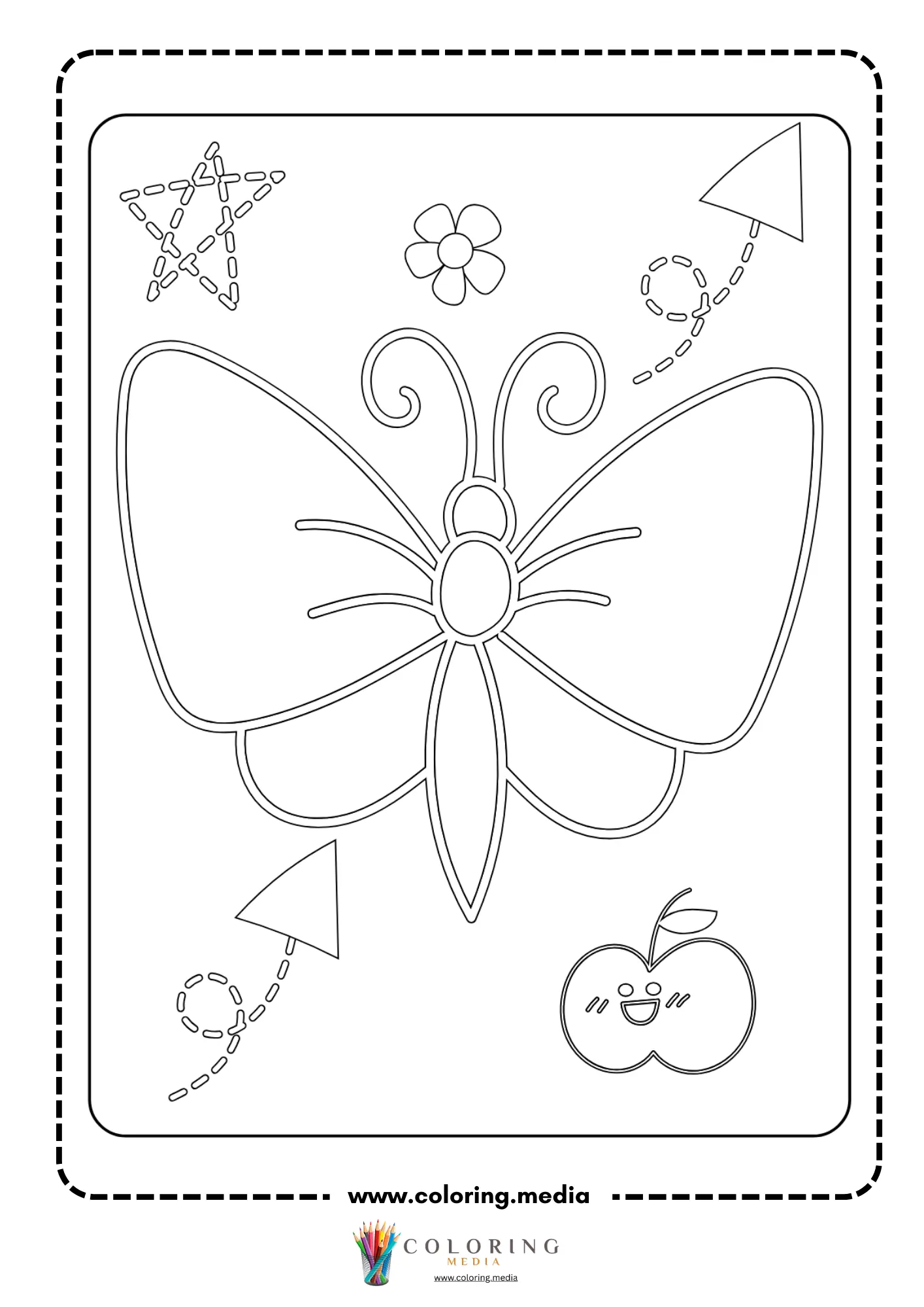 Simple butterfly with star-shaped wing pattern