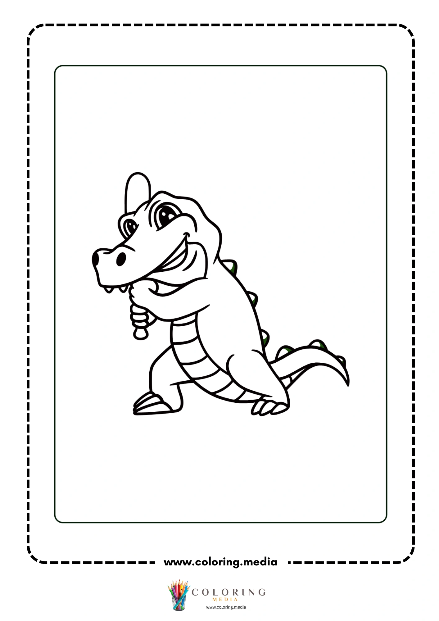 Crocodile in full side stance
