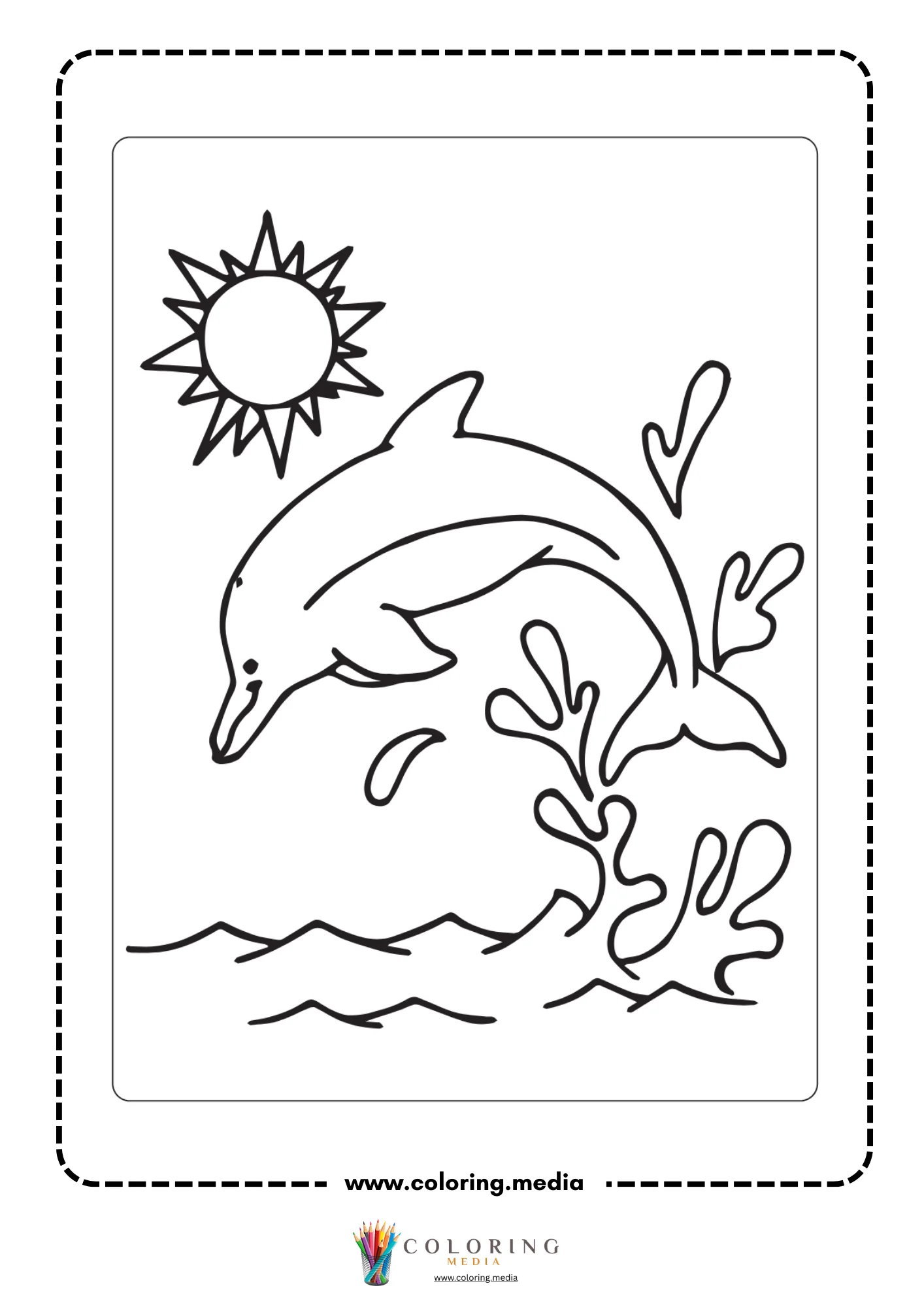Dolphin leaping in a big arc