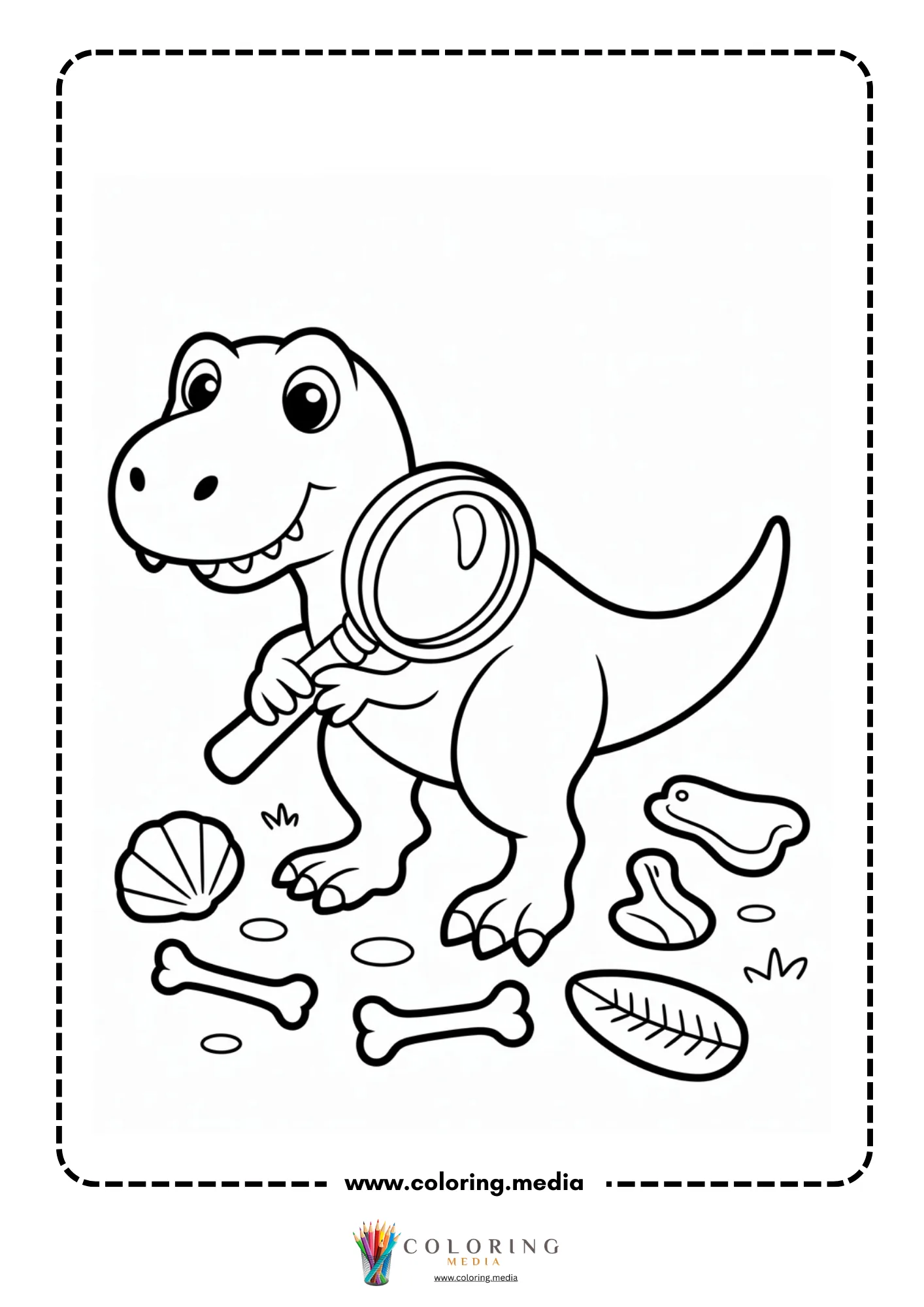 Baby t-rex hatching from an egg