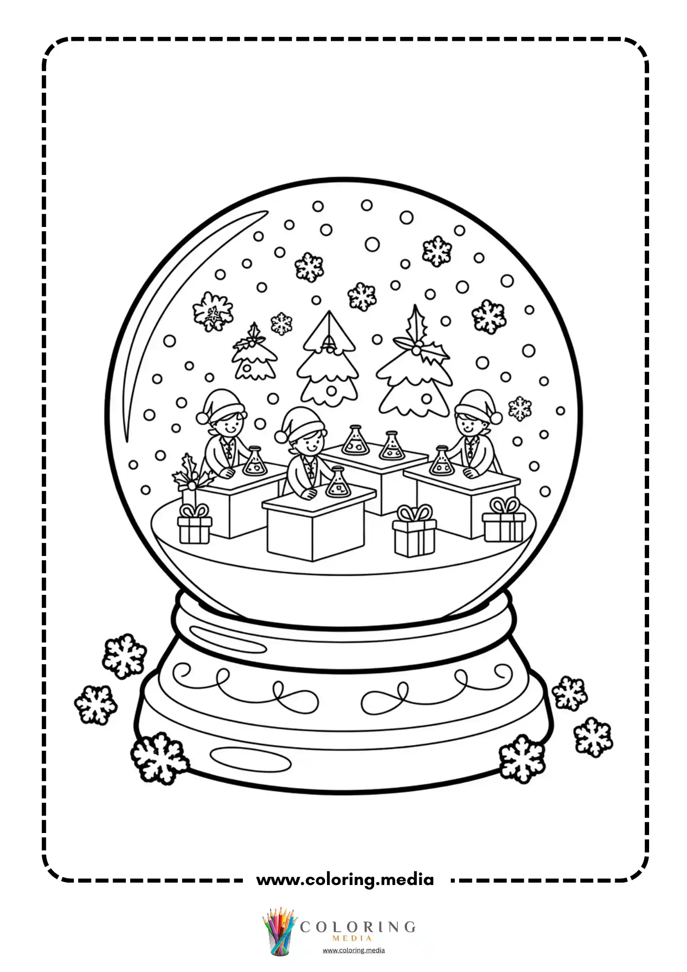 Building coloring page with modern structure and large doors