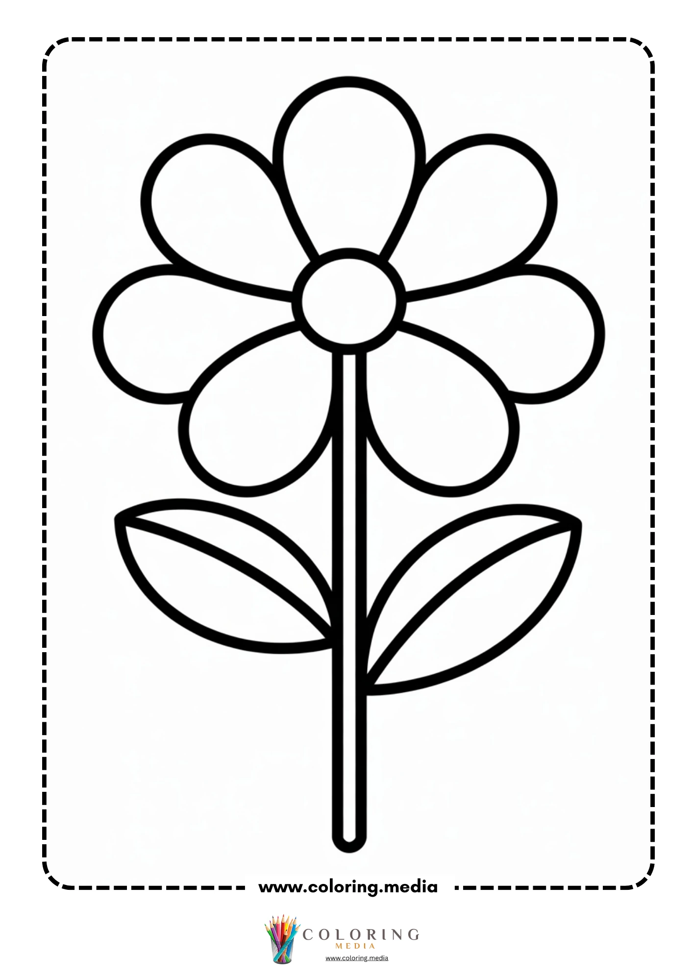 Large flower with two leaves