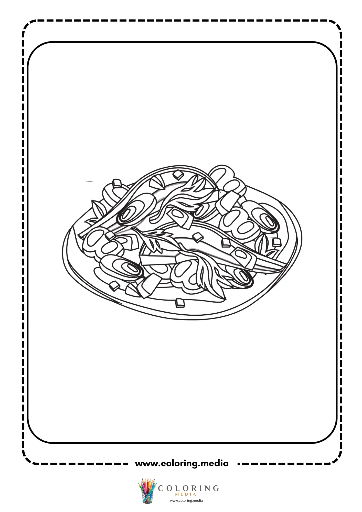 Plate of noodles with vegetables