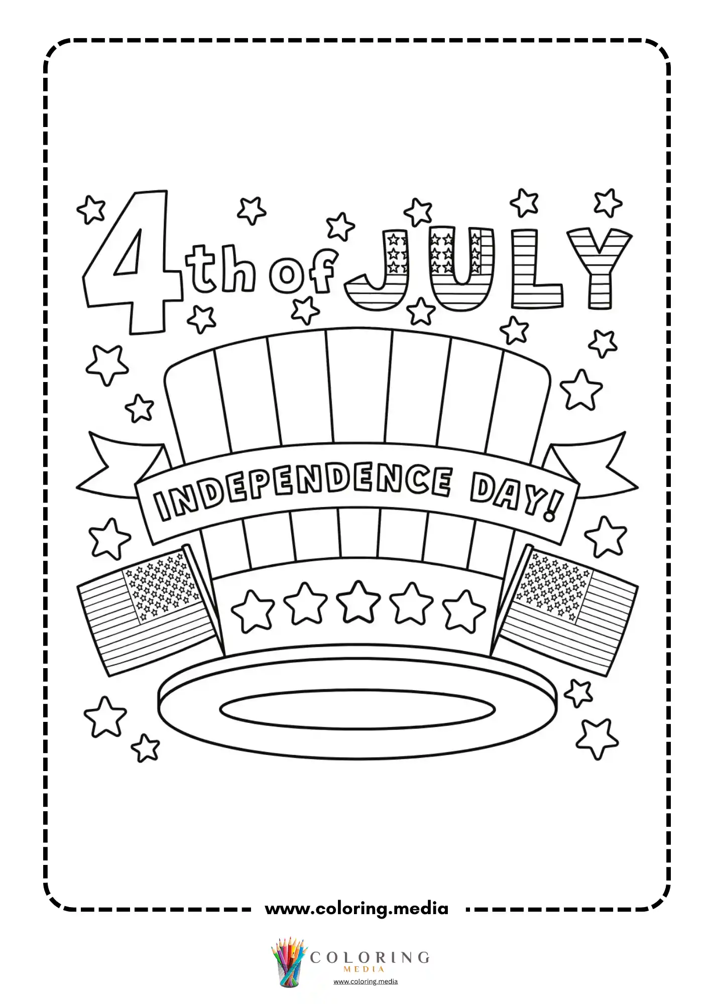 Independence Day hat with flags