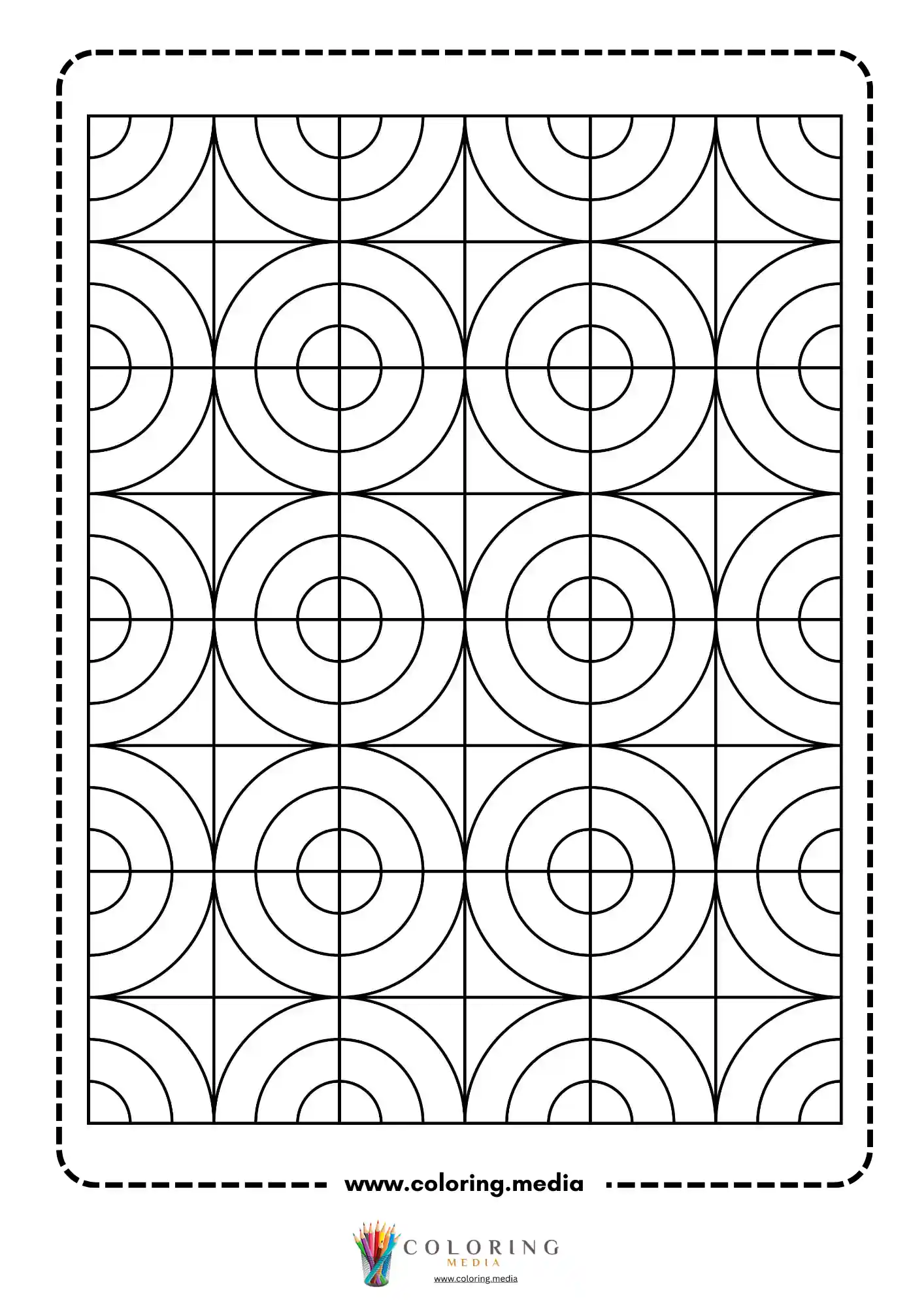 Geometric pattern coloring page with repeating line art page 33