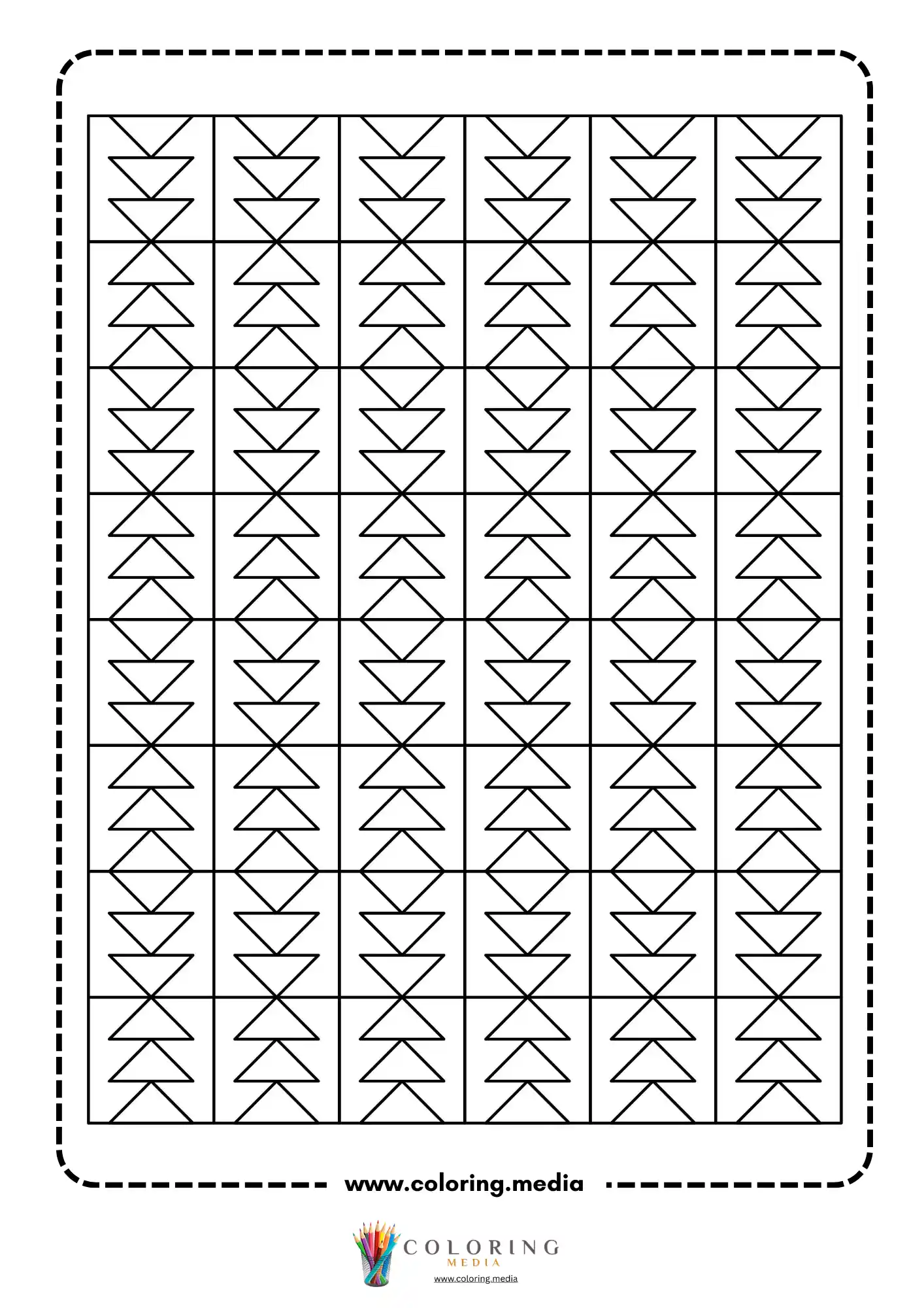 Geometric pattern coloring page with repeating line art page 36
