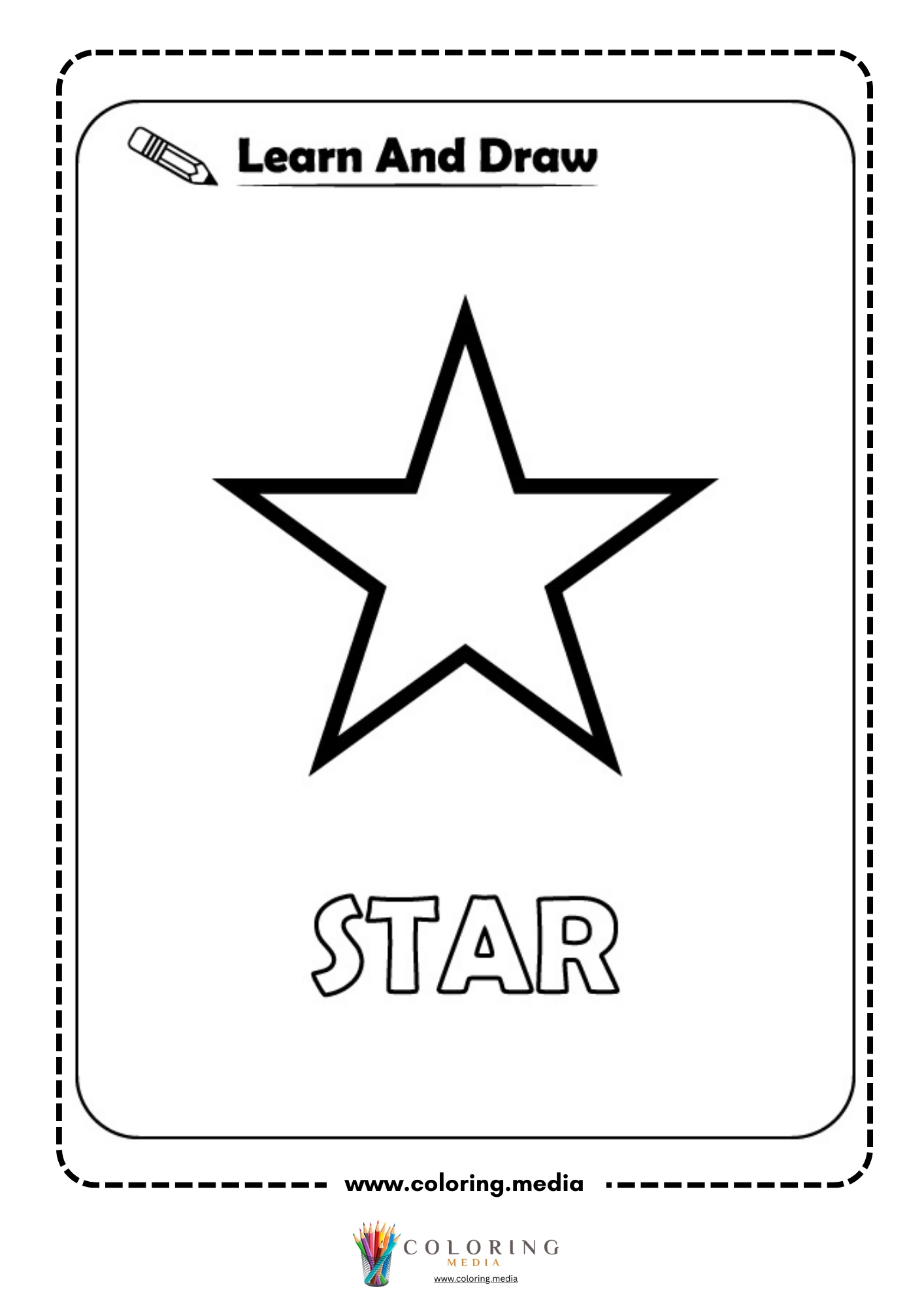 Learn and draw geometric shape activity coloring page page 14