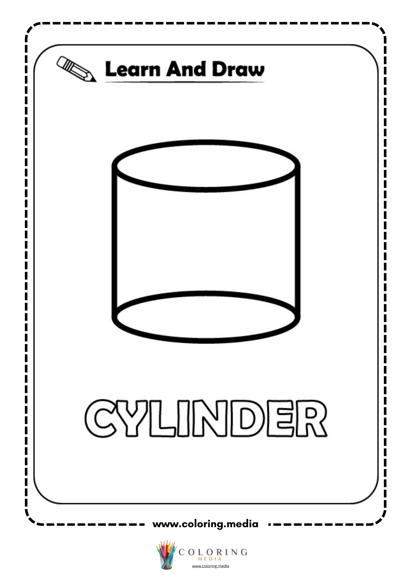 Learn and draw geometric shape activity coloring page page 16