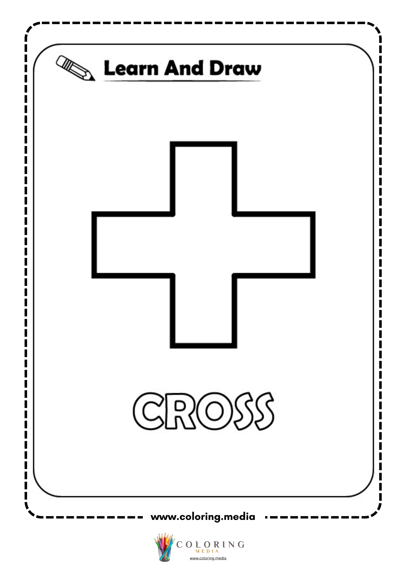 Learn and draw geometric shape activity coloring page page 18