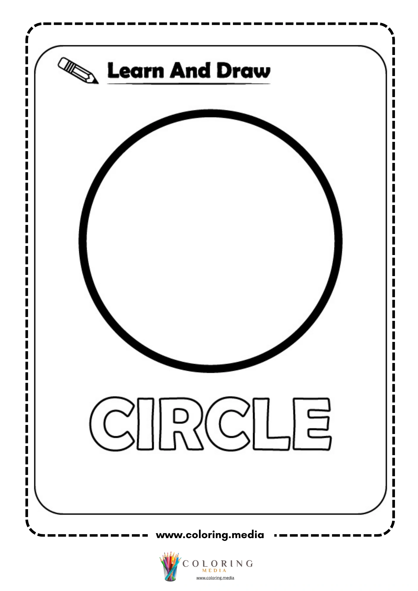 Learn and draw geometric shape activity coloring page page 22