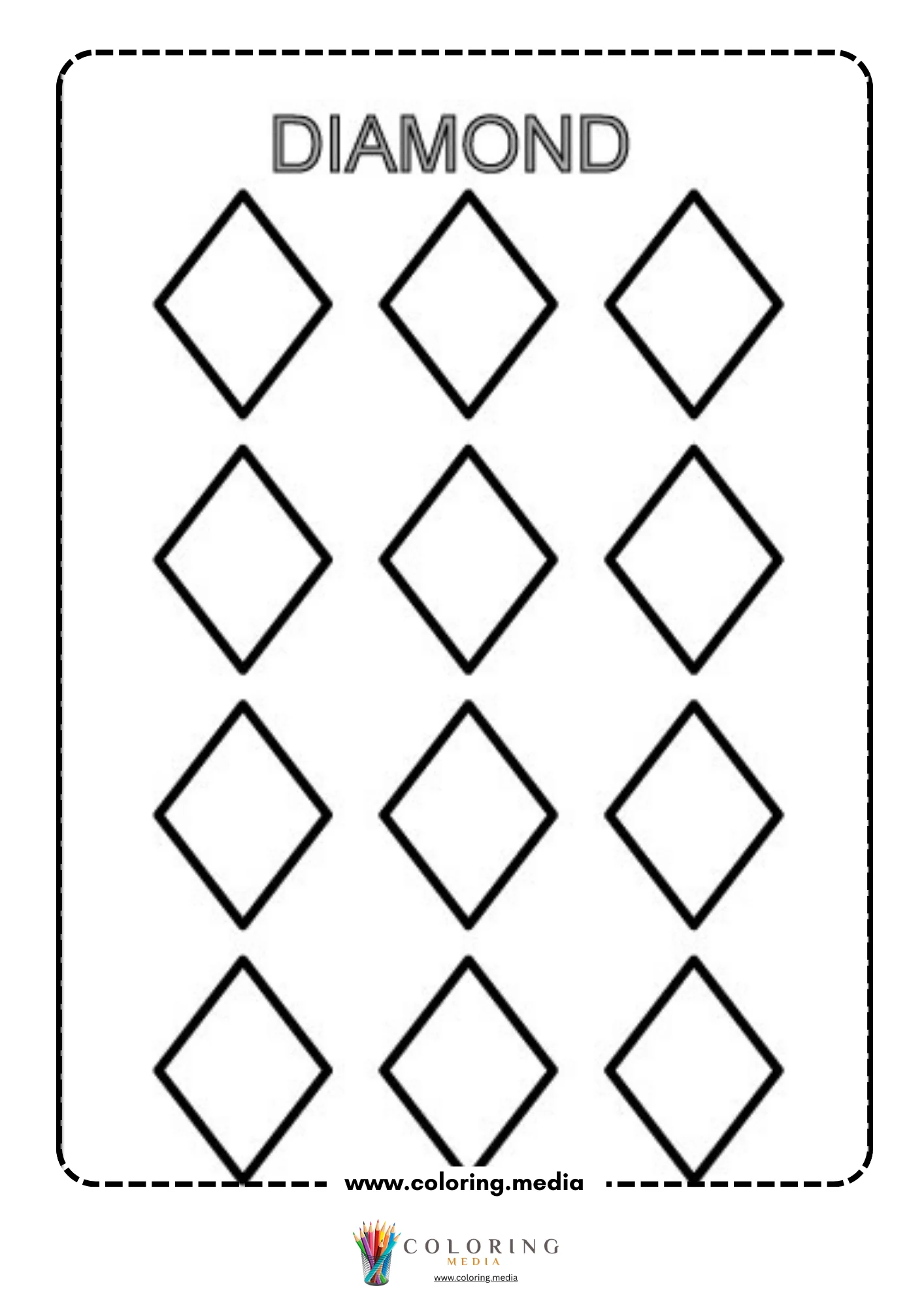 Learn and draw geometric shape activity coloring page page 24
