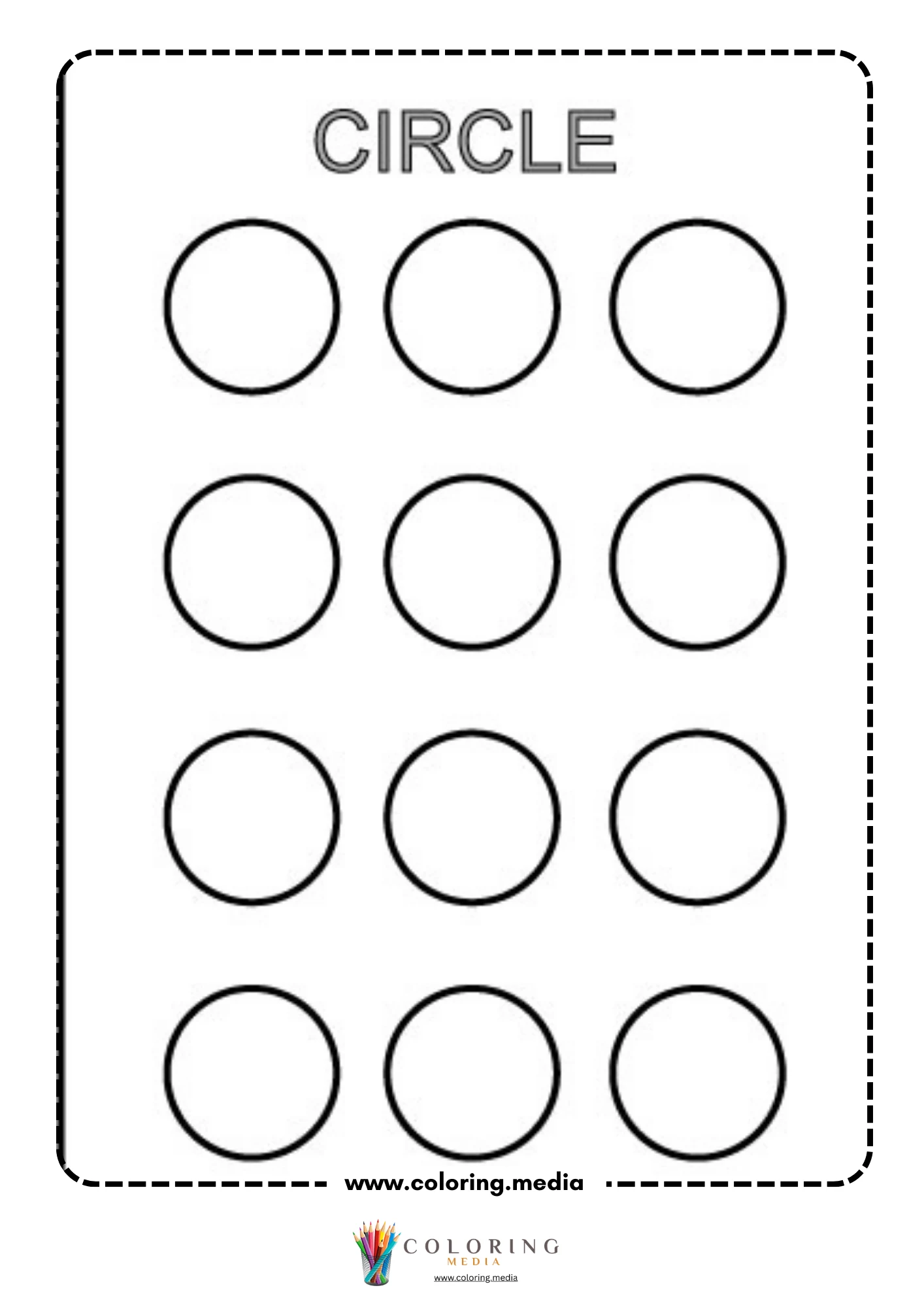 Learn and draw geometric shape activity coloring page page 34