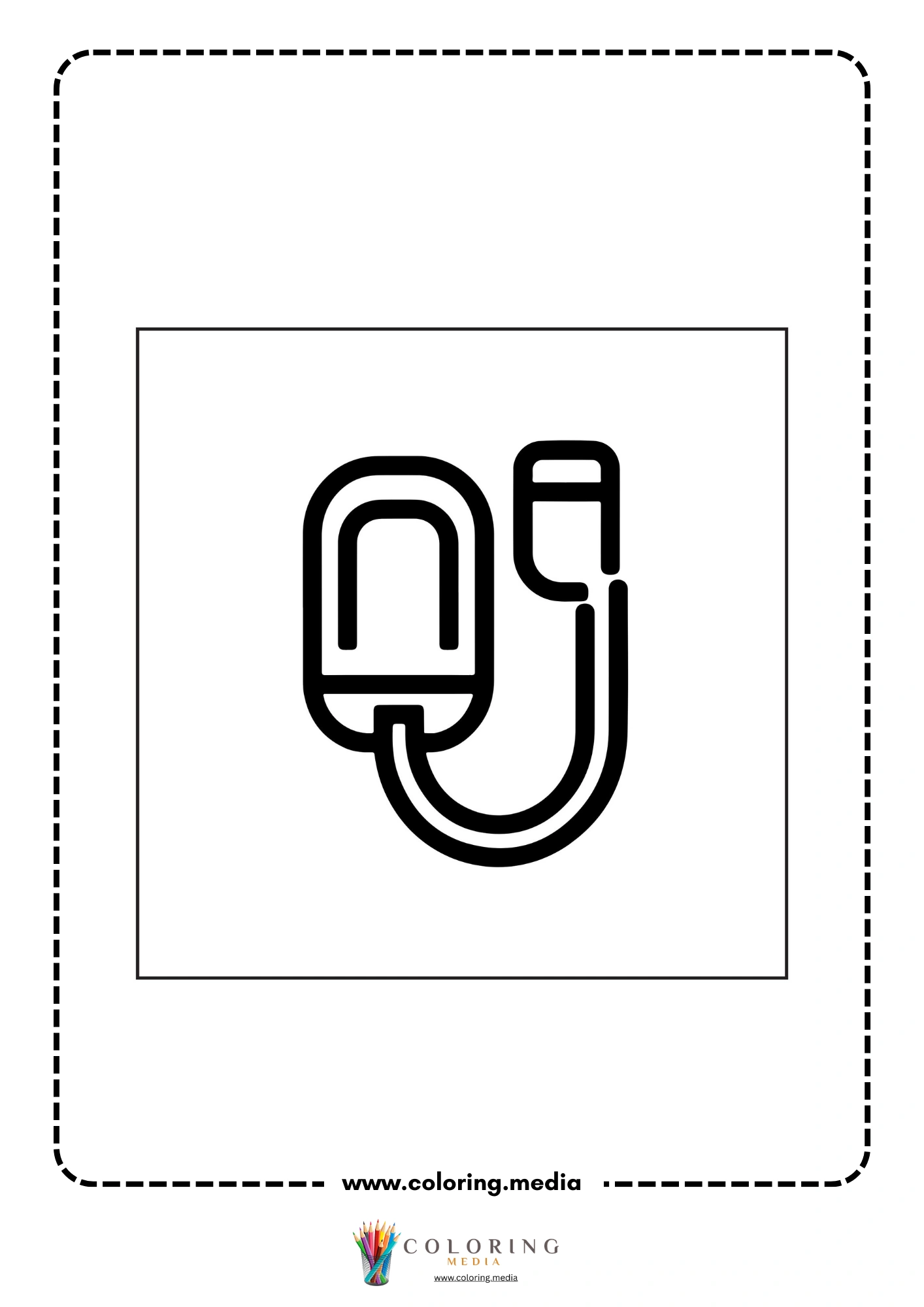 Medical coloring page with simple crutches outline