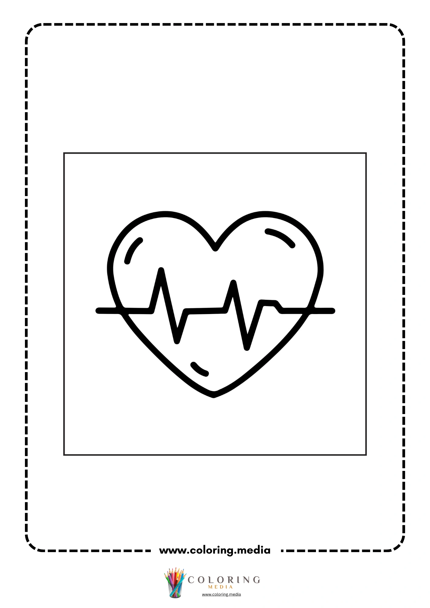 Medical coloring page with doctor bag and stethoscope