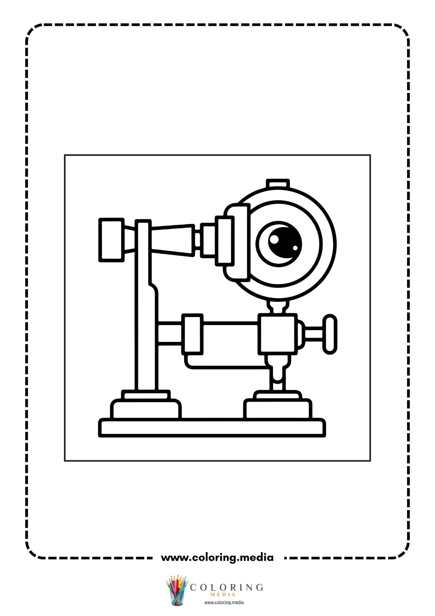 Medical coloring page with simple medical checklist