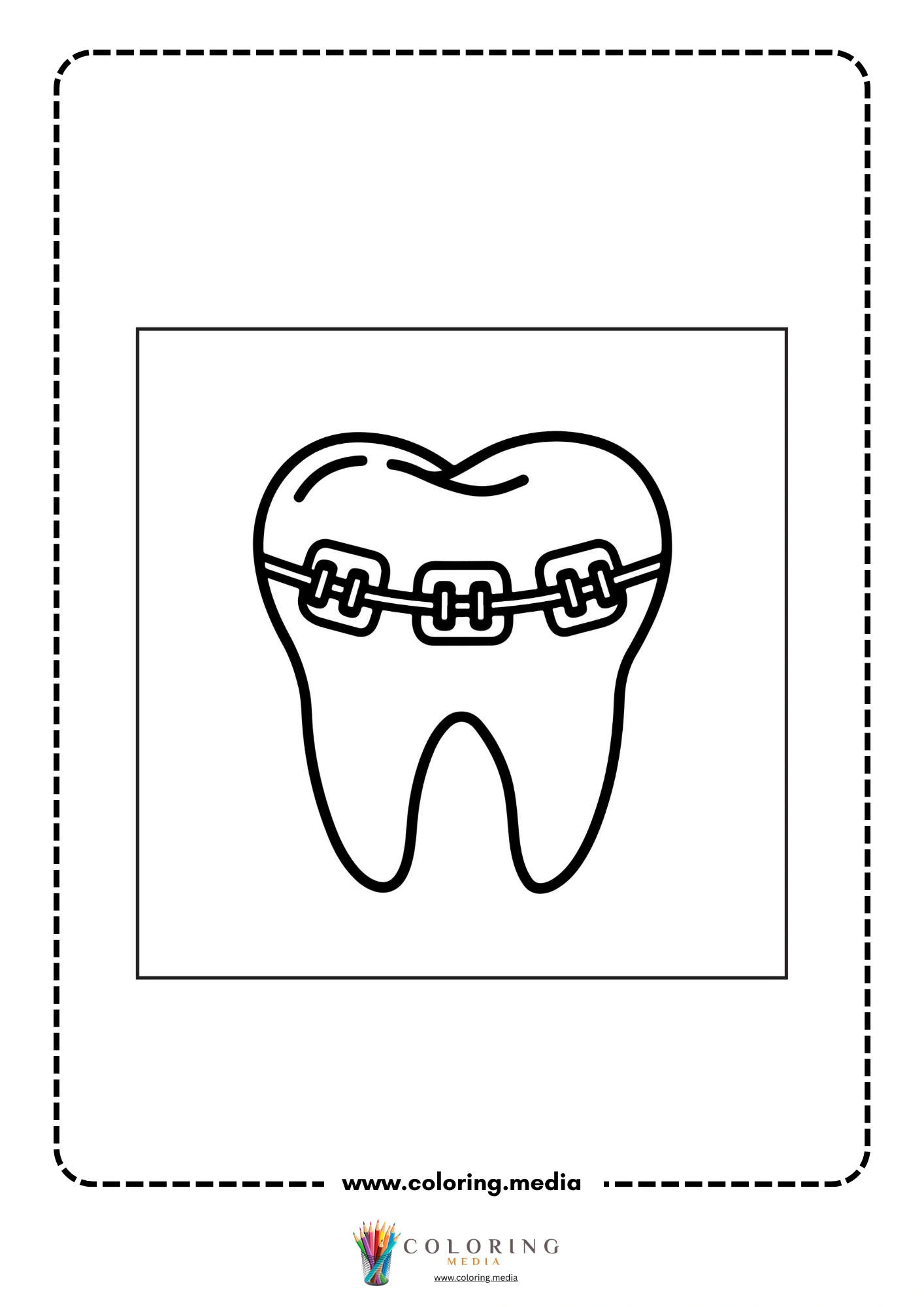 Medical coloring page with prescription clipboard and pen
