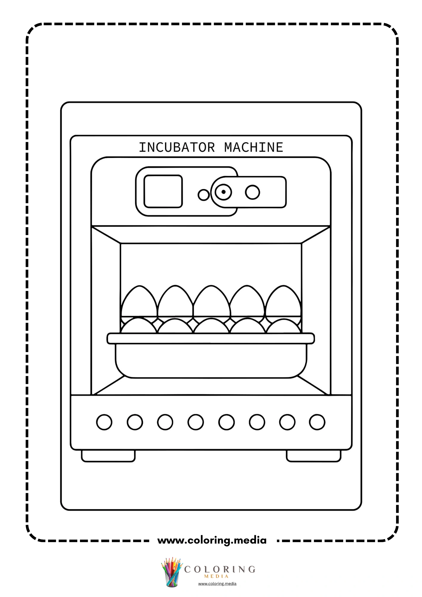 Medical instrument coloring page with reflex hammer