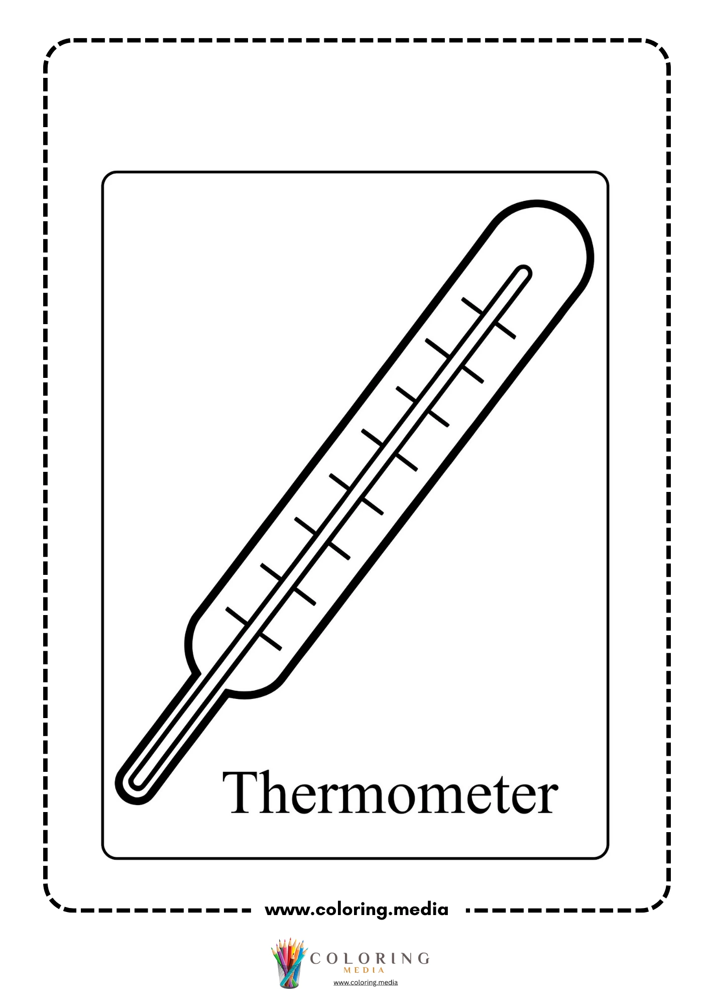 Medical instrument coloring page with hospital monitor