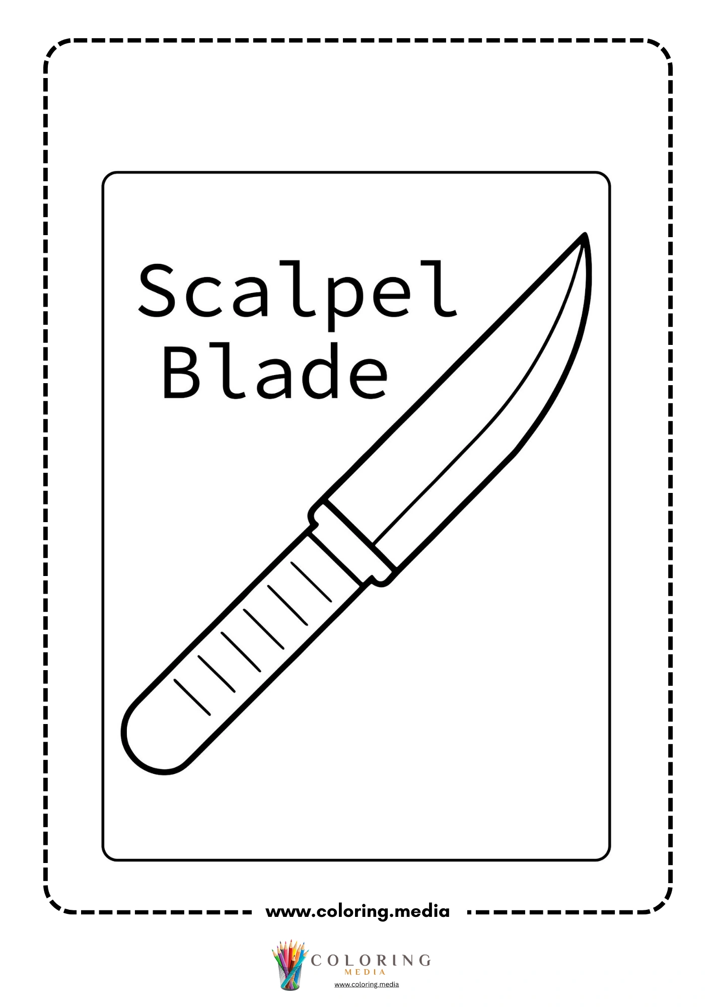 Medical instrument coloring page with medical chart