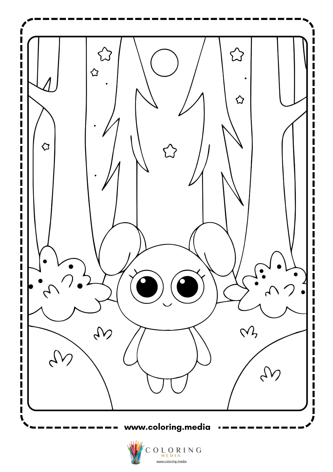 Kawaii forest animal scene